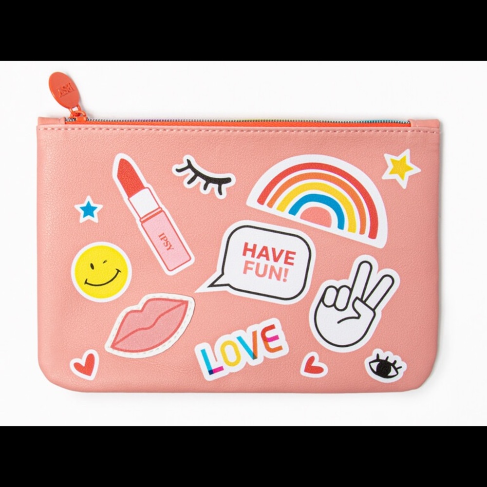 Ipsy Makeup bag Pink Peace Love Have Fun